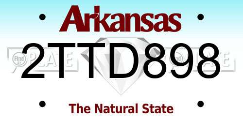 2TTD898 Arkansas License Plate