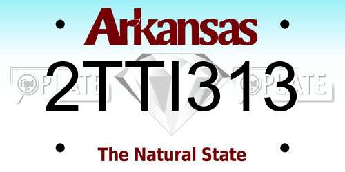 2TTI313 Arkansas License Plate