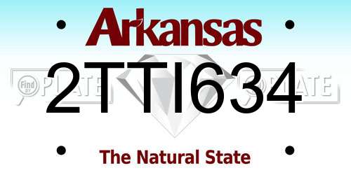 2TTI634 Arkansas License Plate