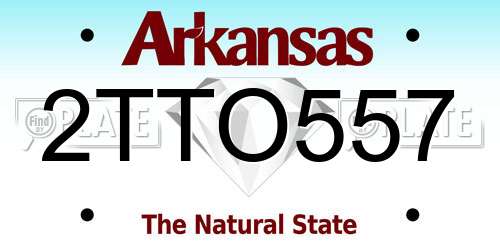 2TTO557 Arkansas License Plate
