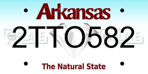 2TTO582 Arkansas License Plate