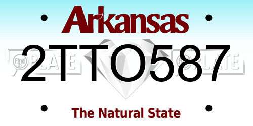 2TTO587 Arkansas License Plate