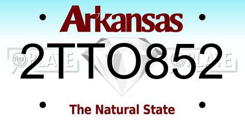 2TTO852 Arkansas License Plate
