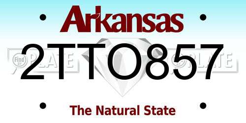 2TTO857 Arkansas License Plate