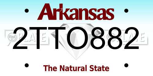2TTO882 Arkansas License Plate
