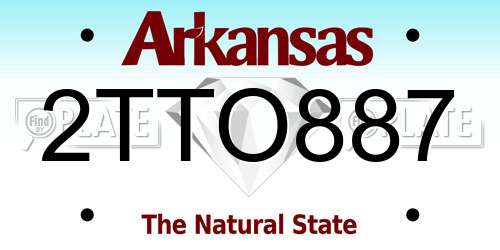 2TTO887 Arkansas License Plate