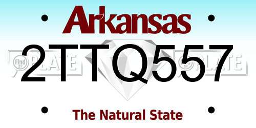 2TTQ557 Arkansas License Plate