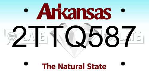 2TTQ587 Arkansas License Plate