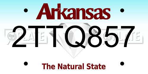 2TTQ857 Arkansas License Plate