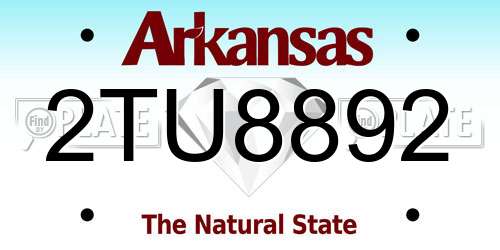 2TU8892 Arkansas License Plate