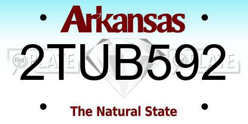 2TUB592 Arkansas License Plate