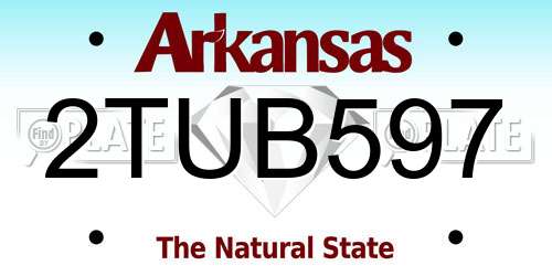 2TUB597 Arkansas License Plate