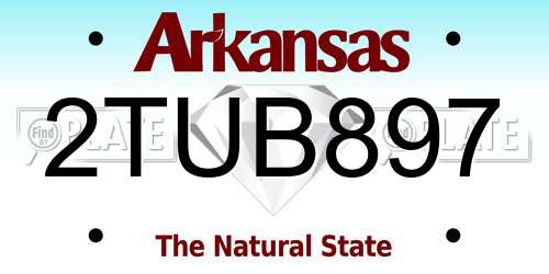 2TUB897 Arkansas License Plate