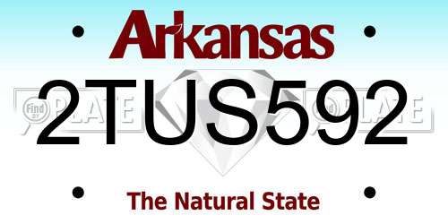 2TUS592 Arkansas License Plate