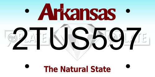 2TUS597 Arkansas License Plate