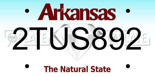 2TUS892 Arkansas License Plate