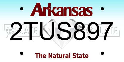 2TUS897 Arkansas License Plate