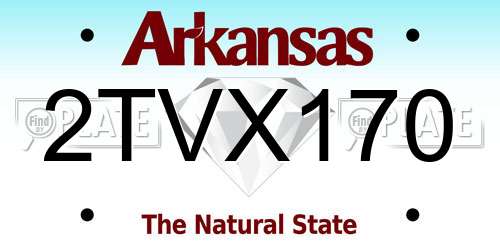 2TVX170 Arkansas License Plate