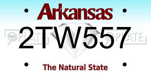2TW557 Arkansas License Plate