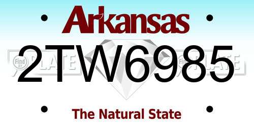 2TW6985 Arkansas License Plate