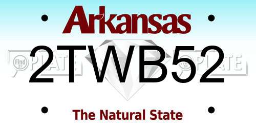 2TWB52 Arkansas License Plate