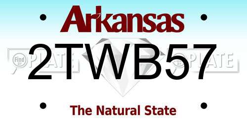 2TWB57 Arkansas License Plate
