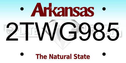 2TWG985 Arkansas License Plate