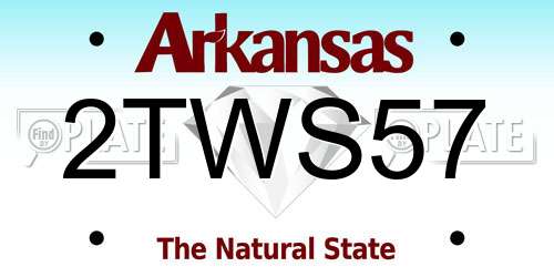 2TWS57 Arkansas License Plate