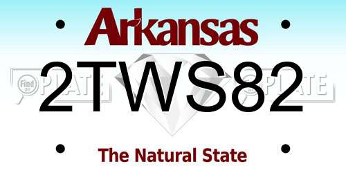 2TWS82 Arkansas License Plate