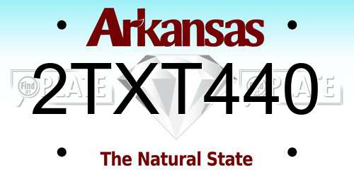 2TXT440 Arkansas License Plate