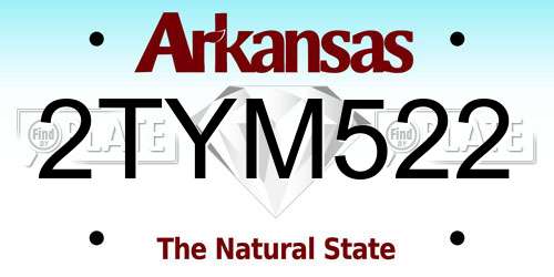 2TYM522 Arkansas License Plate