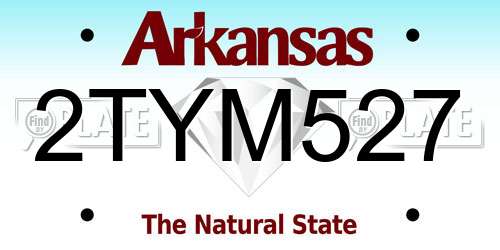 2TYM527 Arkansas License Plate