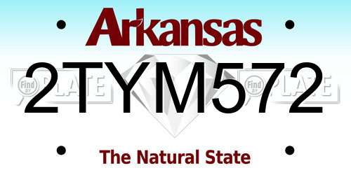 2TYM572 Arkansas License Plate