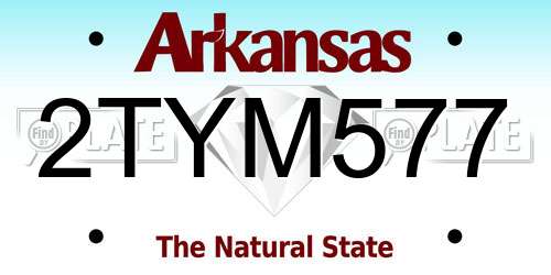 2TYM577 Arkansas License Plate