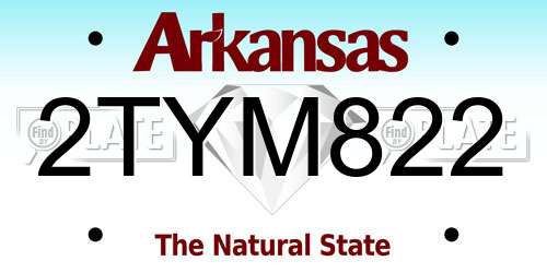 2TYM822 Arkansas License Plate