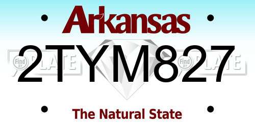 2TYM827 Arkansas License Plate