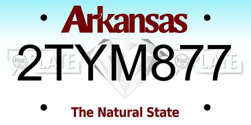 2TYM877 Arkansas License Plate