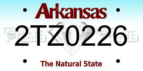 2TZ0226 Arkansas License Plate
