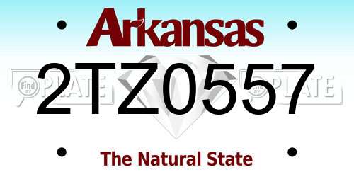 2TZ0557 Arkansas License Plate