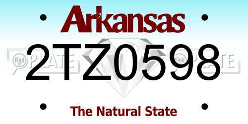 2TZ0598 Arkansas License Plate