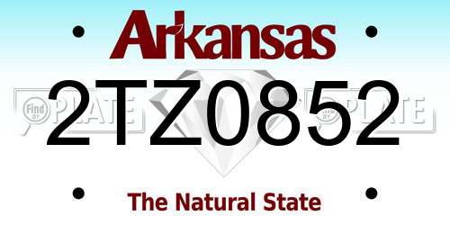 2TZ0852 Arkansas License Plate