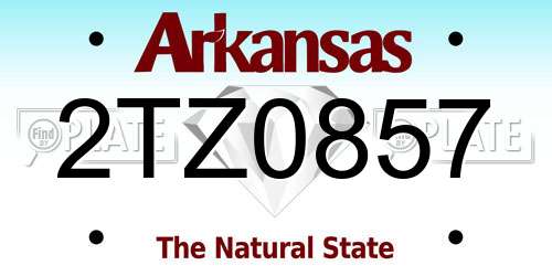 2TZ0857 Arkansas License Plate