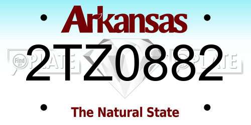 2TZ0882 Arkansas License Plate