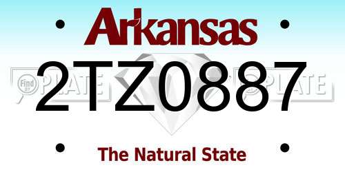 2TZ0887 Arkansas License Plate
