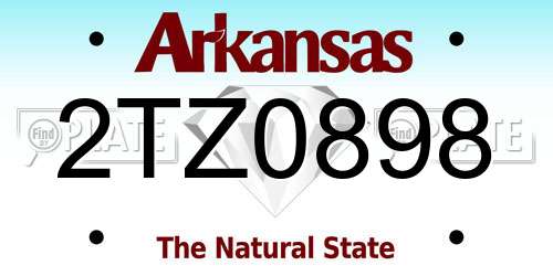 2TZ0898 Arkansas License Plate