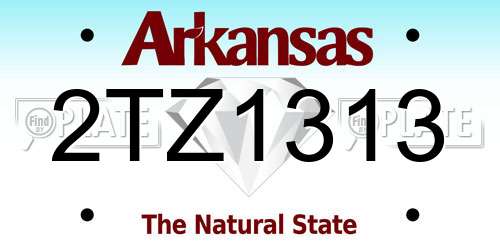 2TZ1313 Arkansas License Plate