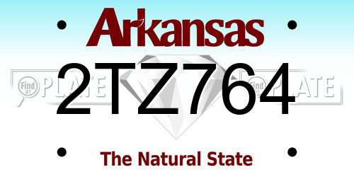 2TZ764 Arkansas License Plate