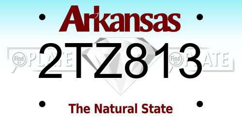 2TZ813 Arkansas License Plate