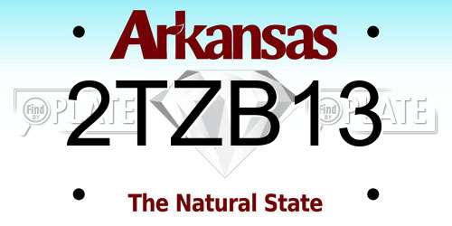 2TZB13 Arkansas License Plate