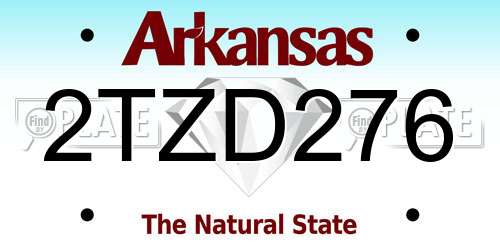 2TZD276 Arkansas License Plate